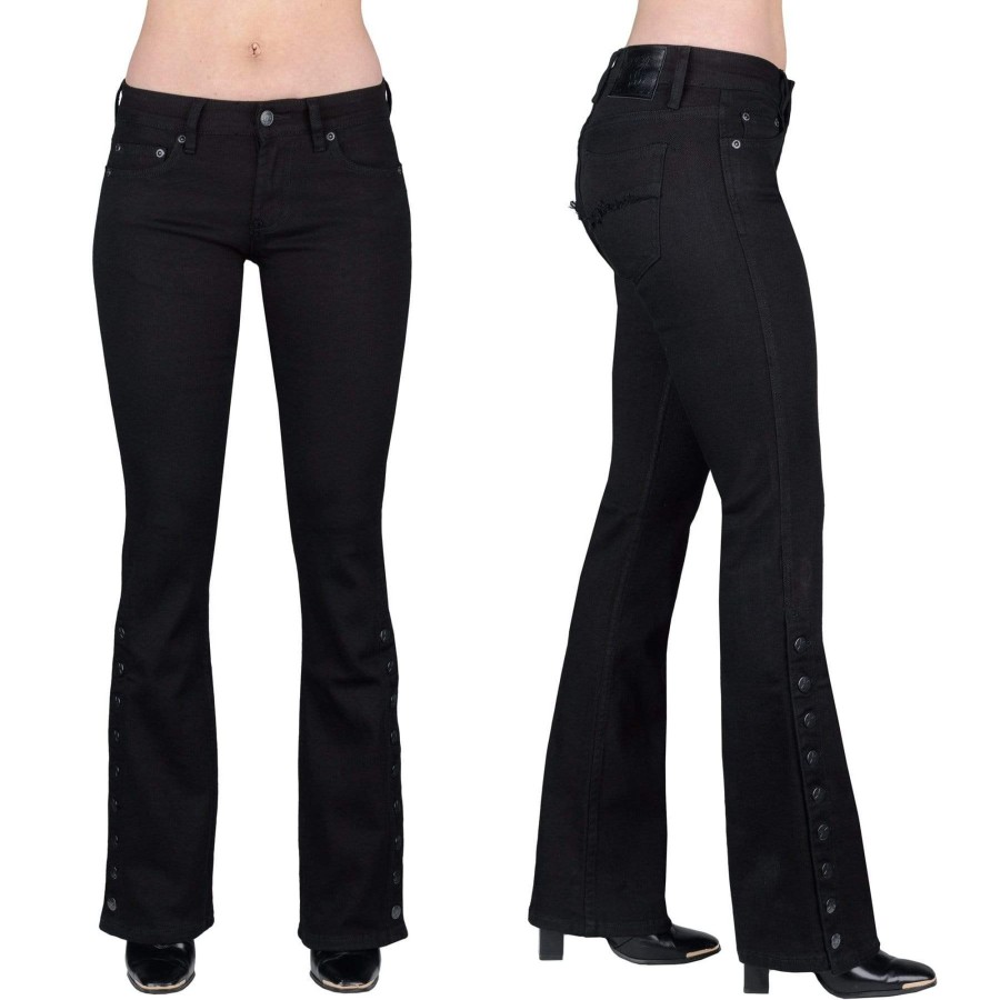 Bottoms | Essentials Collection Hellraiser Side Button Uni Jeans - Black