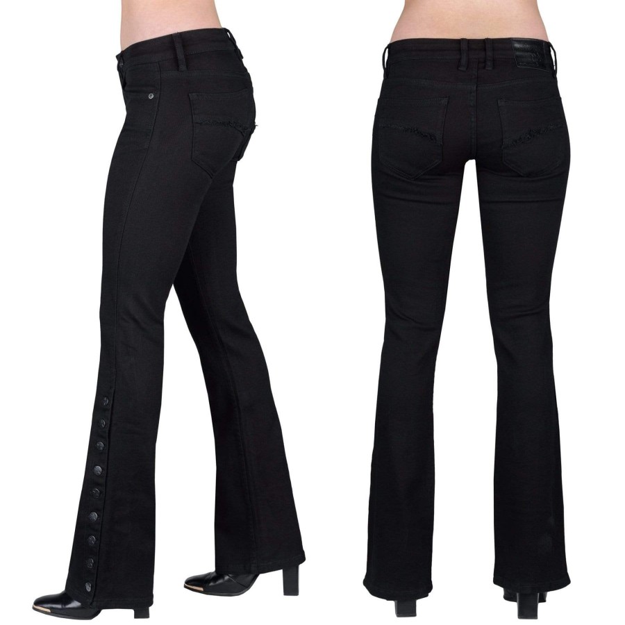 Bottoms | Essentials Collection Hellraiser Side Button Uni Jeans - Black